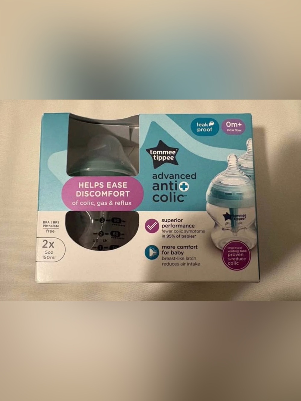 *2 for $15* Tommee Tippee 2 x anti colic 5oz bottles - new